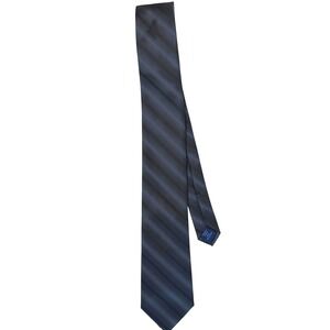 George Mens Necktie Gray Black, Striped Classic Formal Business Silk Look